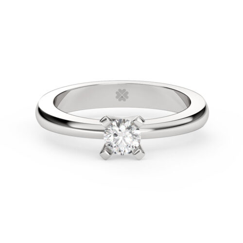 Anillo de Compromiso Solitario Exuris Oro Blanco 18kt Anillo de compromiso EXURIS en oro blanco 18k Fairmined o platino responsable 950 con diamante de 30 o 40 puntos originario de Canadá
