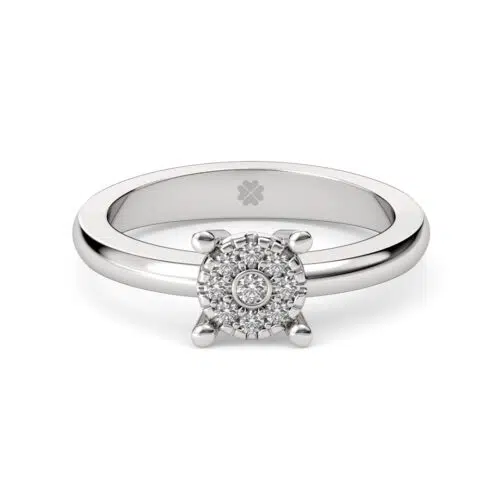 Anillo de compromiso EOLIOS en oro blanco 18k Fairmined o platino responsable 950 con diamante de 2 o 5 puntos originario de Canadá