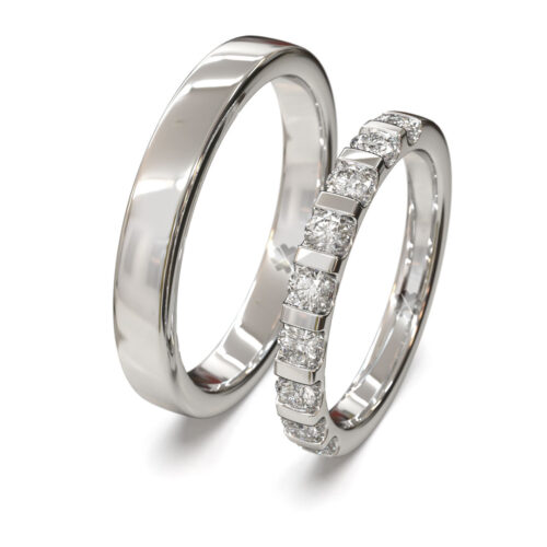 Argollas de Matrimonio Eternel II W Oro Blanco 18kt o Platino Argollas de Matrimonio Eternel II W Oro Blanco 18kt o Platino