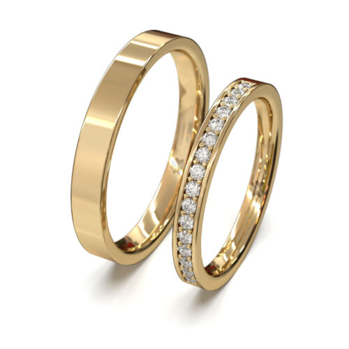 Argollas de Matrimonio Eternity Ice Oro Miel 18kt Argollas de Matrimonio Eternity Ice Oro Miel 18kt