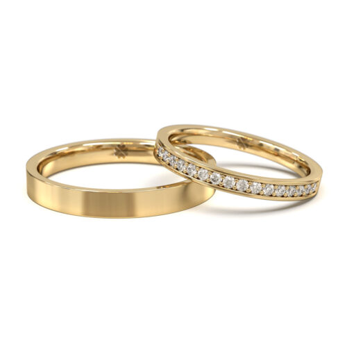 Argollas de Matrimonio Eternity Ice Oro Miel 18kt Alternative view of Argollas de Matrimonio Eternity Ice Oro Miel 18kt