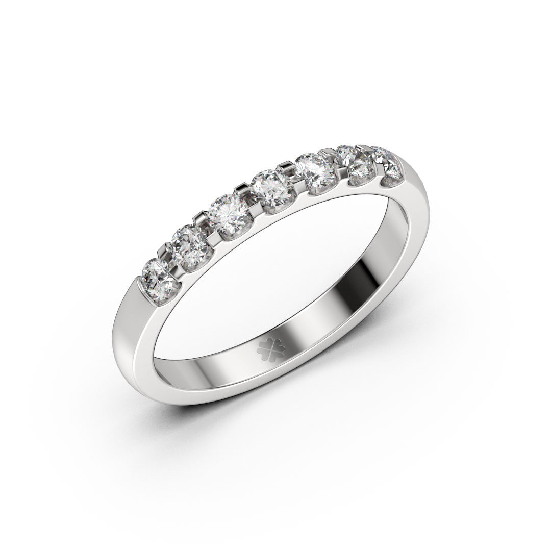 Anillo de compromiso Fulgori en oro blanco 18k Fairmined o platino responsable 950 con diamante de 3 o 5 puntos originario de Canadá