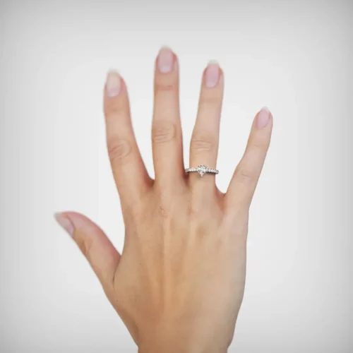 Alternative view of Anillo de Compromiso Solitario Fidelis Platino