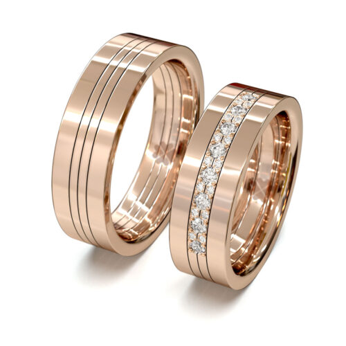 Argollas de Matrimonio Fusion Red Oro Rosa 18kt Argollas de Matrimonio Fusion Red Oro Rosa 18kt