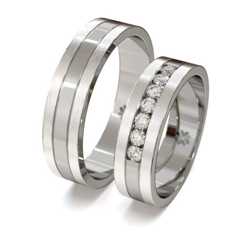 Argollas de Matrimonio Fusión W Oro Blanco 18kt o Platino Argollas de Matrimonio Fusión W Oro Blanco 18kt o Platino