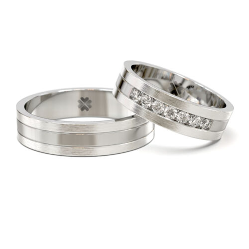 Argollas de Matrimonio Fusión W Oro Blanco 18kt o Platino Alternative view of Argollas de Matrimonio Fusión W Oro Blanco 18kt o Platino