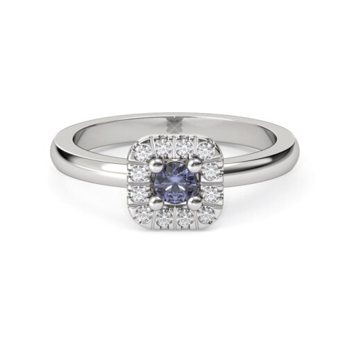 Anillo de Compromiso Halo Galea Blue Oro Blanco 18kt