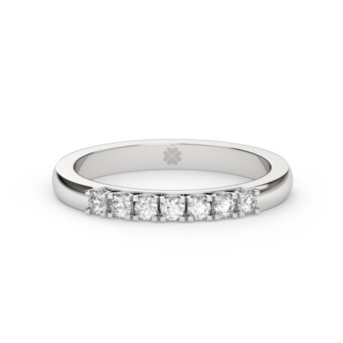 Anillo de Compromiso Cintillo Helios Oro Blanco 18kt Anillo de compromiso HELIOS en oro blanco 18k Fairmined o platino responsable 950 con diamante de 3 o 5 puntos, de laboratorio