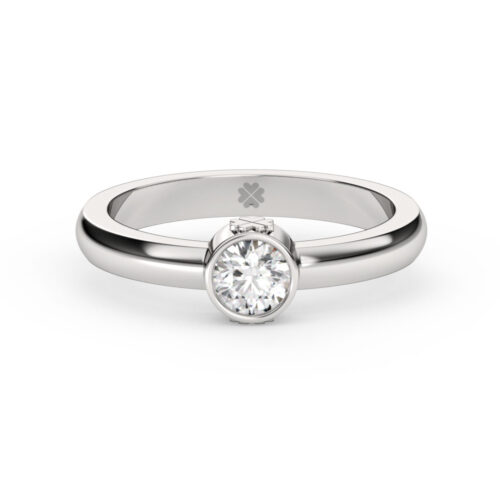 Anillo de Compromiso Solitario Hera Oro Blanco 18kt Anillo de compromiso HERA en oro blanco 18k Fairmined o platino responsable 950 con diamante de 30, 50 o 100 puntos creado en laboratorio