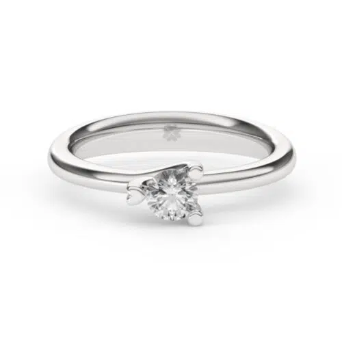 Anillo de compromiso HYDRUS en oro blanco 18k Fairmined o platino responsable 950, disponible con diamantes de 30, 50 o 100 puntos de origen en laboratorio