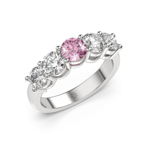 Anillo de Compromiso Quintillo Hibiscus Pink Oro Blanco 18kt Anillo de Compromiso Quintillo Hibiscus Pink Platino