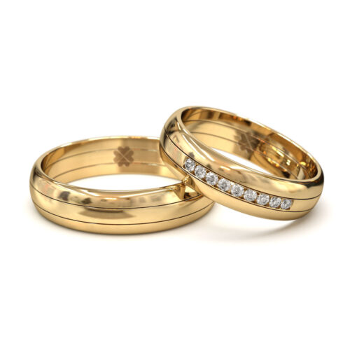 Argollas de Matrimonio Humanite Media Caña Oro Miel 18kt Alternative view of Argollas de Matrimonio Humanite Media Caña Oro Miel 18kt