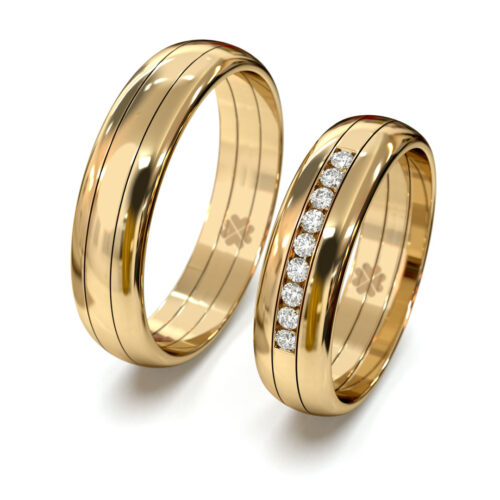 Argollas de Matrimonio Humanite Media Caña Oro Miel 18kt Argollas de Matrimonio Humanite Media Caña Oro Miel 18kt