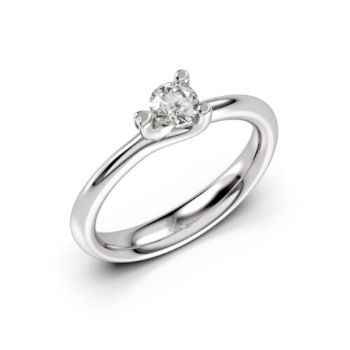 Anillo de Compromiso Solitario Hydrus Oro Blanco 18kt Anillo de compromiso HYDRUS en oro blanco 18k Fairmined o platino responsable 950, disponible con diamantes de 30, 50 o 100 puntos de origen en laboratorio