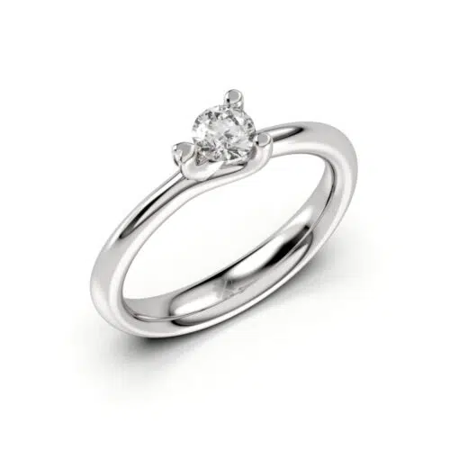 Anillo de compromiso HYDRUS en oro blanco 18k Fairmined o platino responsable 950, disponible con diamantes de 30, 50 o 100 puntos de origen en laboratorio