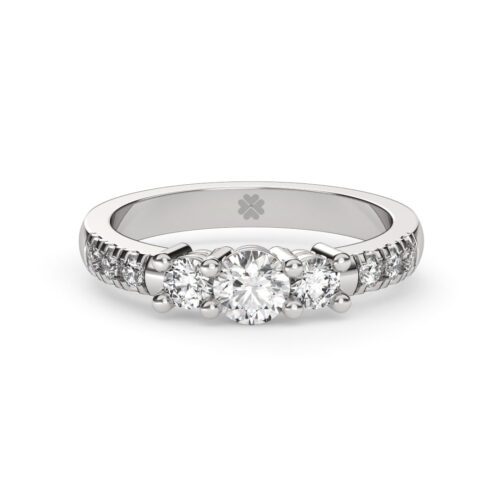 Anillo de Compromiso Tricillo Ignis Oro Blanco 18kt Anillo de compromiso IGNIS en oro blanco 18k Fairmined o platino responsable 950 con diamante de 30 o 40 puntos originario de Canadá