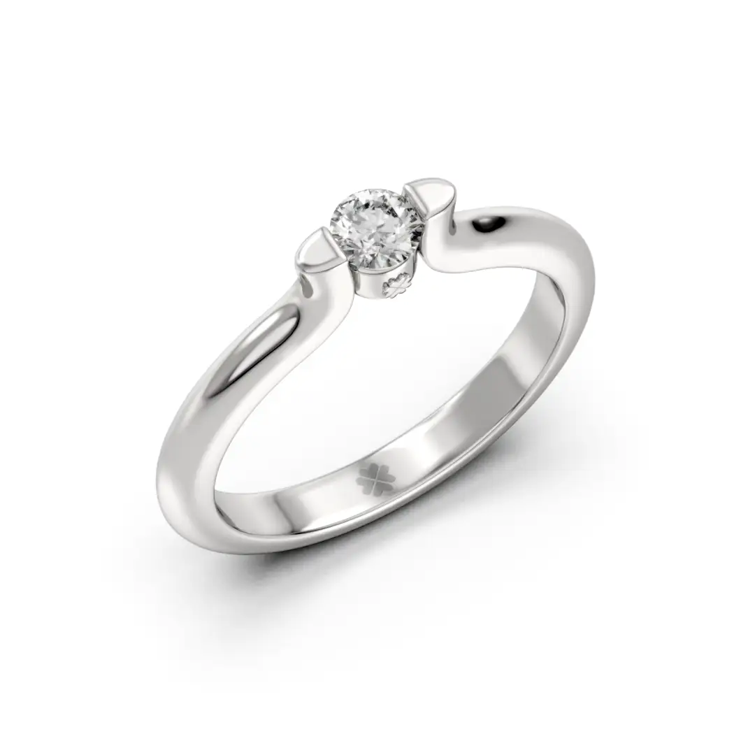 Anillo de Compromiso Solitario Imber Platino Anillo de Compromiso Solitario Imber Oro Blanco 18kt - Imagen 5