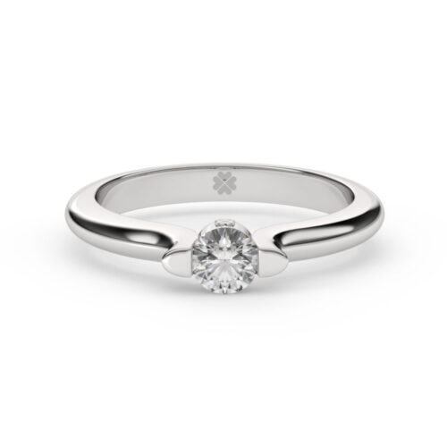 Anillo de Compromiso Solitario Imber Oro Blanco 18kt Anillo de compromiso IMBER en oro blanco 18k Fairmined o platino responsable 950, disponible con diamantes de 30, 50 o 100 puntos de origen en laboratorio