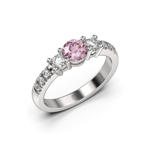 Anillo de Compromiso Tricillo Indigo Pink Platino