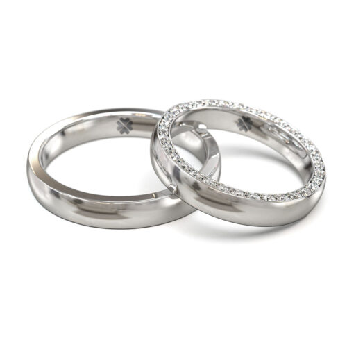 Argollas de Matrimonio Infinie White Oro Blanco 18kt o Platino Alternative view of Argollas de Matrimonio Infinie White Oro Blanco 18kt o Platino