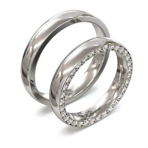 Argollas de Matrimonio Infinie White Oro Blanco 18kt o Platino Argollas de Matrimonio Infinie White Oro Blanco 18kt o Platino