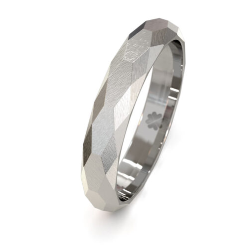 Alternative view of Argolla de Matrimonio Inglés Martillada W Oro Blanco 18kt o Platino