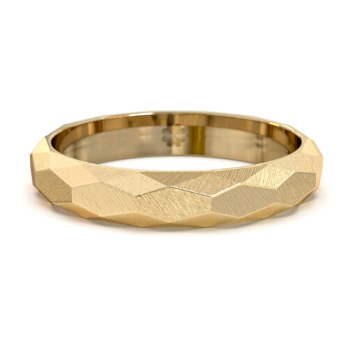 Argolla de Matrimonio Inglés Martillada Oro Miel 18kt