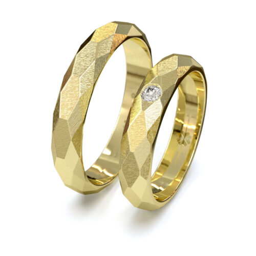 Argollas de Matrimonio Inglés Martillada Oro Amarillo 18kt Argollas de Matrimonio Inglés Martillada Oro Amarillo 18kt