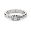 Anillo de compromiso IRIS en oro blanco 18k Fairmined o platino responsable 950 con diamante de 20 o 25 puntos originario de Canadá