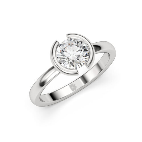 Anillo de Compromiso Solitario Isis Oro Blanco 18kt Anillo de compromiso ISIS en oro blanco 18k Fairmined o platino responsable 950 con diamante de 100, 150 o 200 puntos de origen en laboratorio"