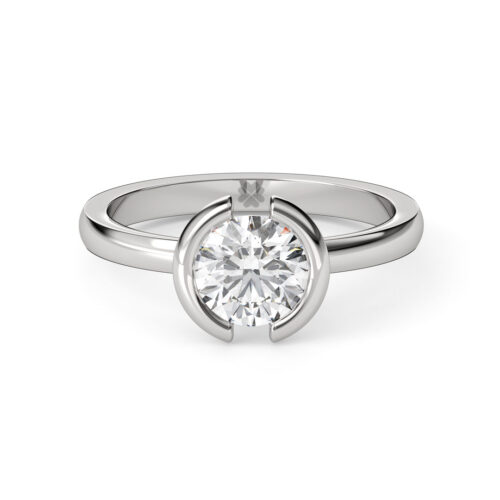 Anillo de Compromiso Solitario Isis Oro Blanco 18kt Anillo de compromiso ISIS en oro blanco 18k Fairmined o platino responsable 950 con diamante de 100, 150 o 200 puntos de origen en laboratorio"