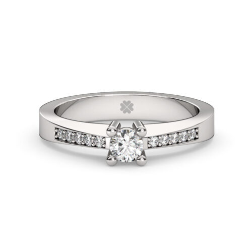 Anillo de Compromiso Solitario Luminis Oro Blanco 18kt Anillo de compromiso LUMINIS en oro blanco 18k Fairmined o platino responsable 950 con diamante de 20 o 30 puntos originario de Canadá