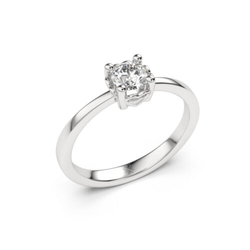 Anillo de Compromiso Solitario Aqua Oro Blanco 18kt Anillo de compromiso LUNAE en oro blanco 18k Fairmined o platino responsable 950, disponible con diamantes de 30, 50 o 100 puntos de origen en laboratorio