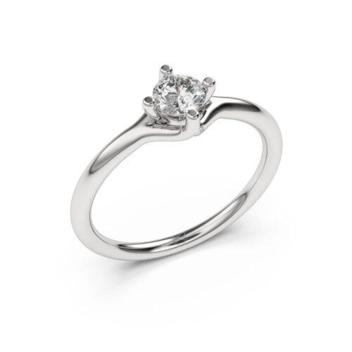 Anillo de Compromiso Solitario Lunae Oro Blanco 18kt Anillo de compromiso HYDRUS en oro blanco 18k Fairmined o platino responsable 950, disponible con diamantes de 30, 50 o 100 puntos de origen en laboratorio