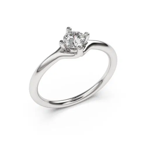 Anillo de compromiso HYDRUS en oro blanco 18k Fairmined o platino responsable 950, disponible con diamantes de 30, 50 o 100 puntos de origen en laboratorio