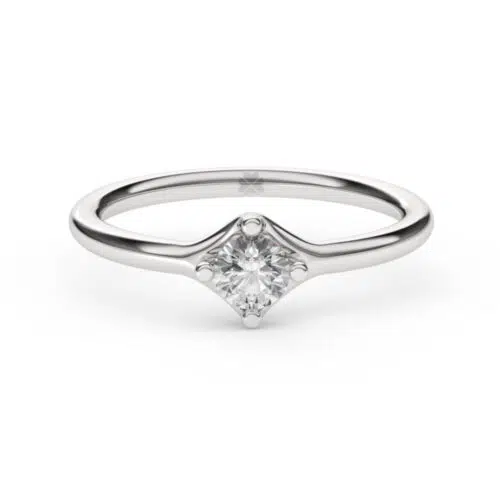 Anillo de compromiso HYDRUS en oro blanco 18k Fairmined o platino responsable 950, disponible con diamantes de 30, 50 o 100 puntos de origen en laboratorio