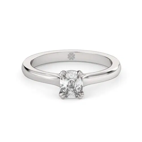 Anillo de compromiso LACUS en oro blanco 18k Fairmined o platino responsable 950 con diamante de 50, 100 o 150 puntos de origen en laboratorio