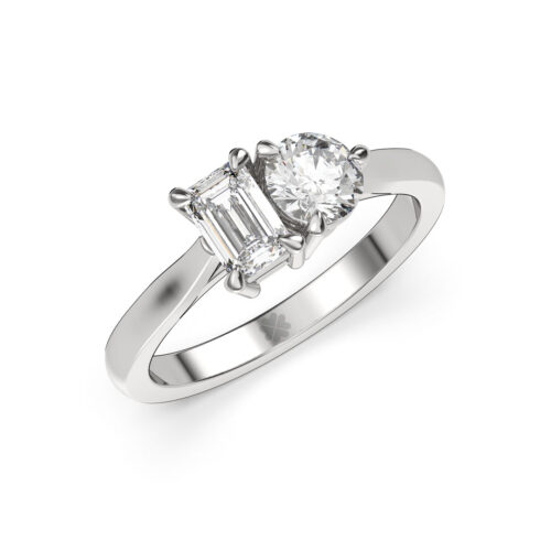 Anillo de Compromiso Duetto Lutum Oro Blanco 18kt Anillo de compromiso LUTUM en oro blanco 18k Fairmined o platino responsable 950 con diamante de 50, 100 o 150 puntos de origen en laboratorio