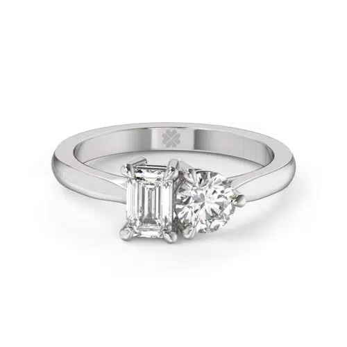 Anillo de compromiso LUTUM en oro blanco 18k Fairmined o platino responsable 950 con diamante de 50, 100 o 150 puntos de origen en laboratorio