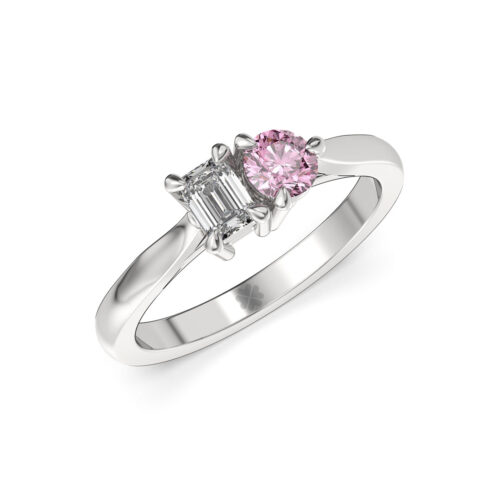 Anillo de Compromiso Duetto Lutum Pink Oro Blanco 18kt Anillo de compromiso LUTUM PINK en oro blanco 18k Fairmined o platino responsable 950 con diamante de 30, 50 o 100 puntos de origen en laboratorio