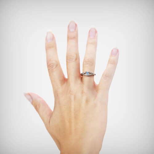 Alternative view of Anillo de Compromiso Solitario Aesta Blue Platino