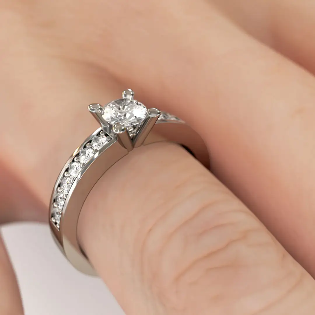 Anillo de Compromiso Solitario Asteri Platino Anillo de Compromiso Solitario Asteri Platino - Imagen 4