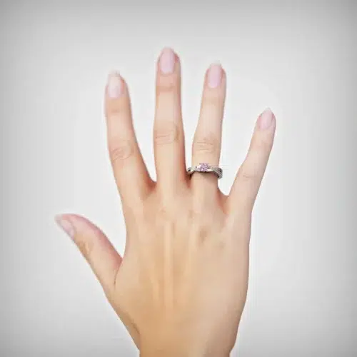 Alternative view of Anillo de Compromiso Solitario Claridad Platino Zafiro