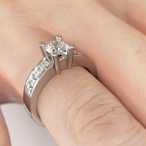 Anillo de Compromiso Solitario Luceri Oro Blanco 18kt  oro-blanco-fairmined 40 puntos Canadá Diamond