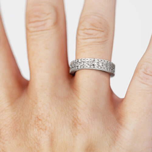 Anillo de Compromiso Cintillo Nefeli Oro Blanco 18kt Diamantes