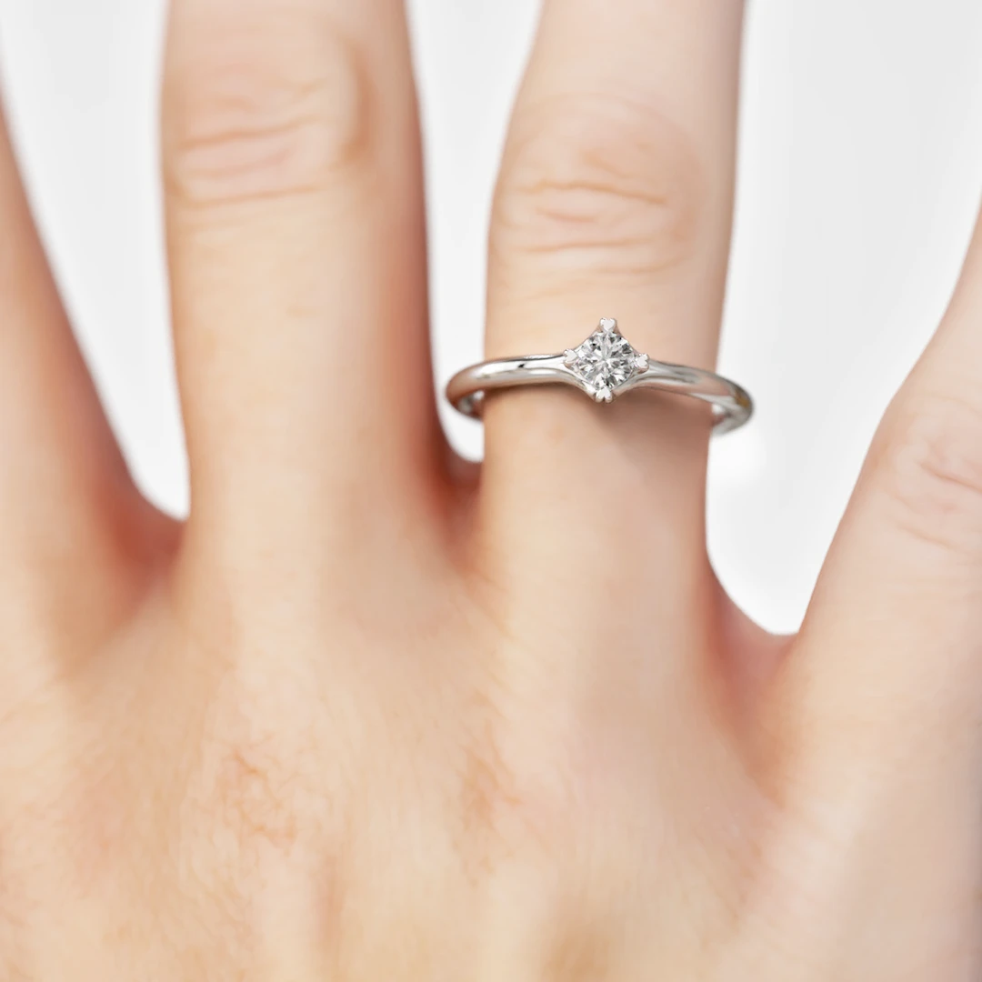 Anillo de Compromiso Solitario Prima Platino Diamante Corte Brillante Anillo de Compromiso Solitario Prima Platino Diamante Corte Brillante - Imagen 3