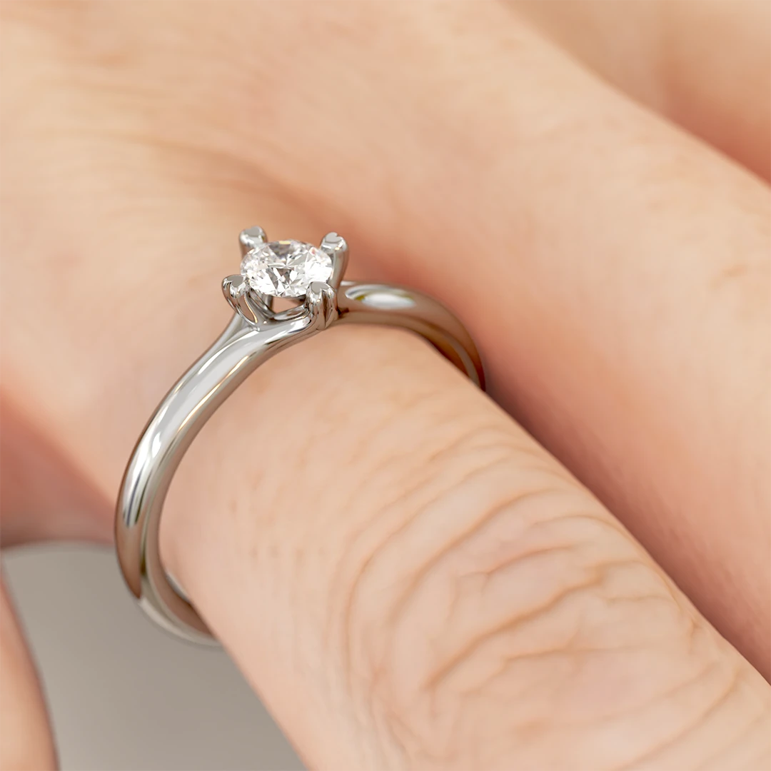 Anillo de Compromiso Solitario Prima Platino Diamante Corte Brillante Anillo de Compromiso Solitario Prima Platino Diamante Corte Brillante - Imagen 4