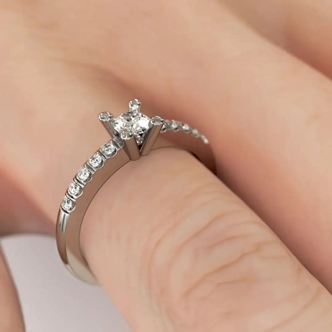 Anillo de Compromiso Solitario Splendia Platino Anillo de Compromiso Solitario Splendia Platino - Imagen 4