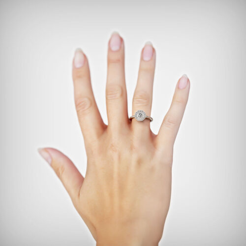 Alternative view of Anillo de Compromiso Vintage Madeleine Platino Diamante Corte Brillante