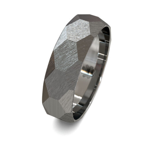 Alternative view of Argolla de Matrimonio Martillada Black Oro Blanco 18kt o Platino